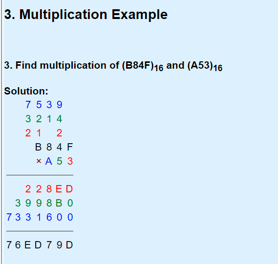 hex multiplication