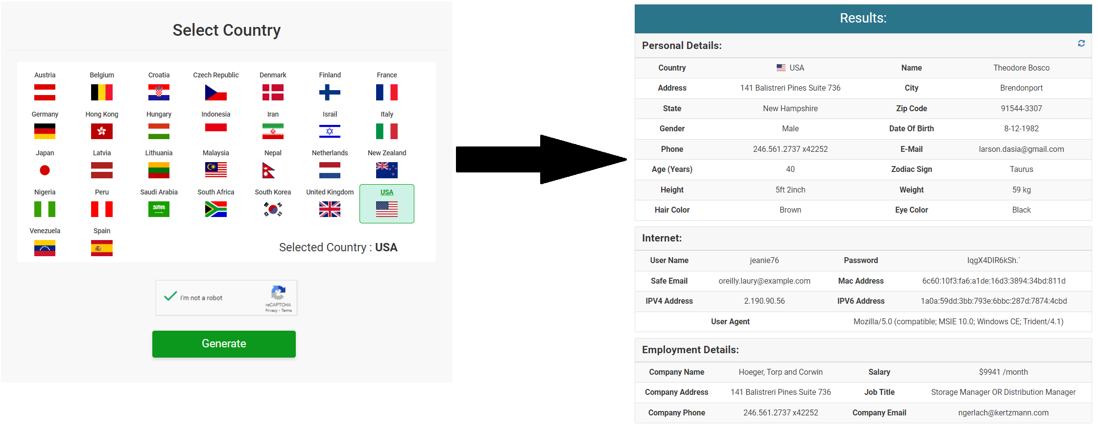 Fake adress generator 